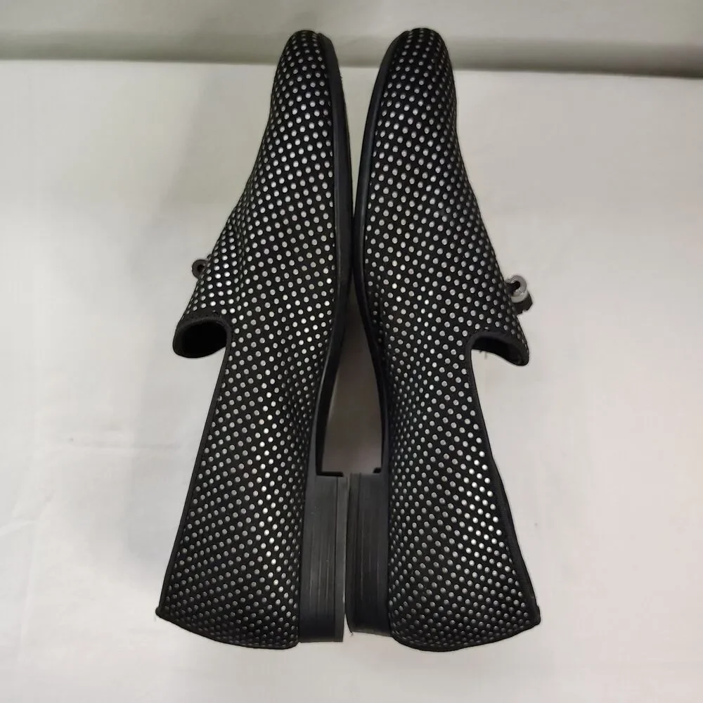 ZARA Men’s Black Polka Dot Tassel Loafers Size EU 40 Slip On Dress Shoes US 7